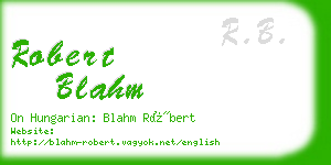 robert blahm business card